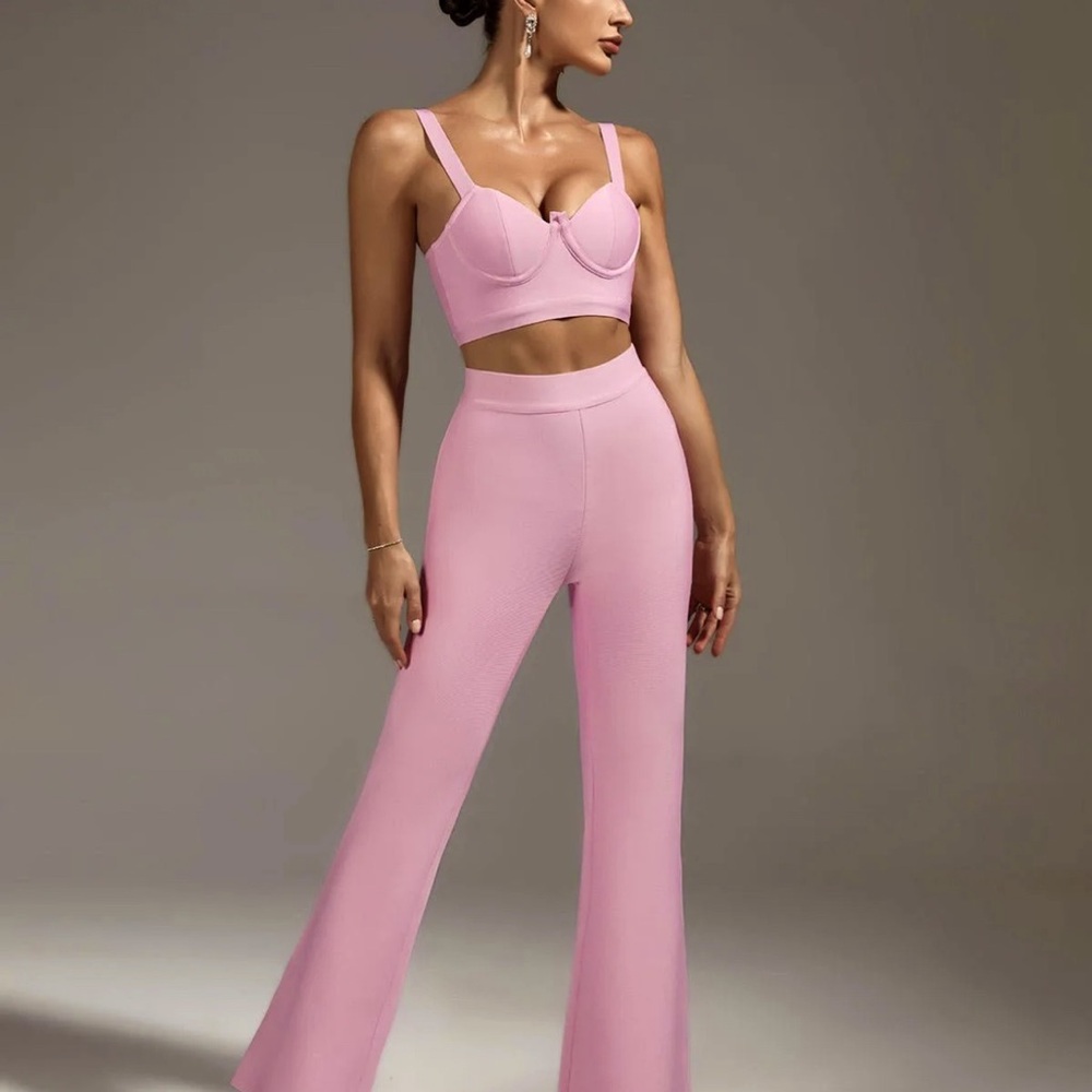 Pink set bralette and flare pant Nasty Gal